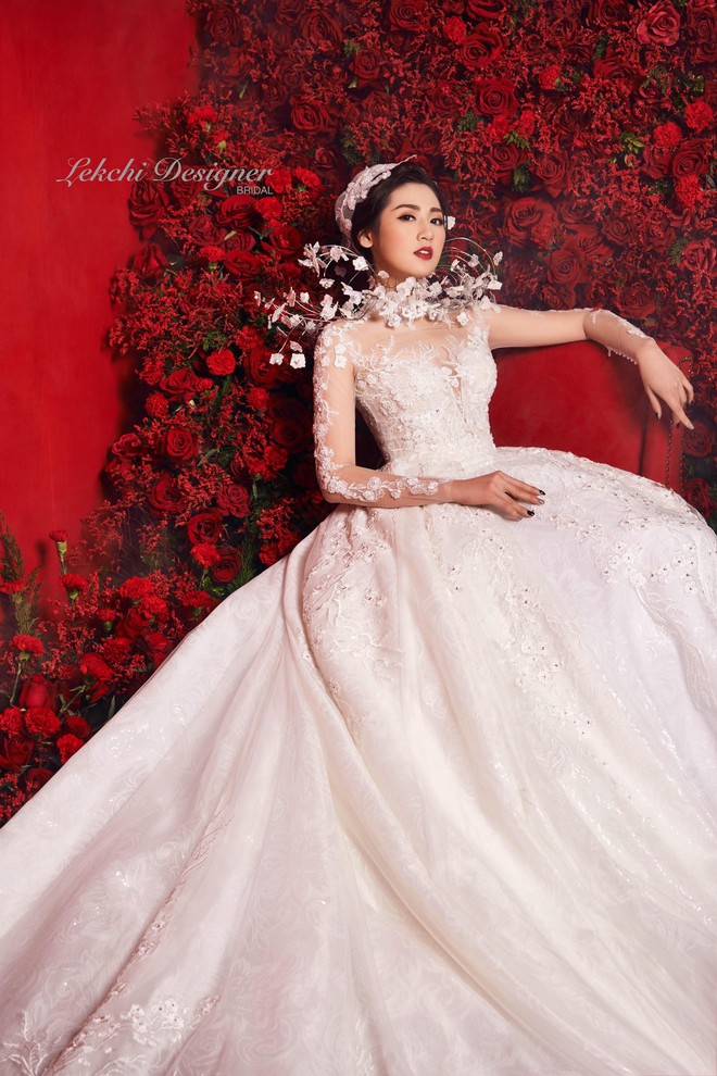 Á hậu Tú Anh hoá công chúa tuyết trong mẫu váy cưới gắn kim cương cực lộng lẫy của NTK Lek Chi - Ảnh 6.