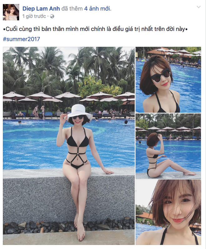 Khoe dáng với bikini nóng bỏng, Diệp Lâm Anh vẫn bị soi dùng siêu năng lực bẻ cong bức hình - Ảnh 1.