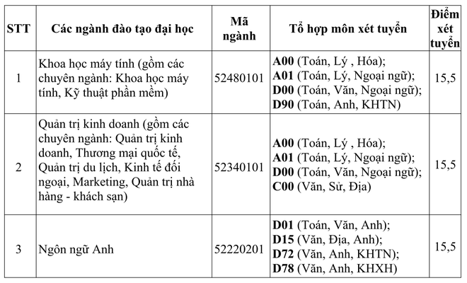 ĐH Quốc tế Sài Gòn công bố điểm xét tuyển nguyện vọng 1 - Ảnh 2.