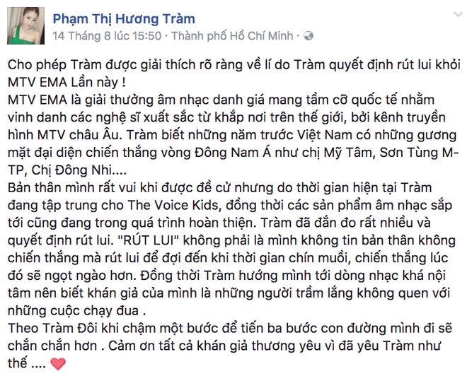 Lệ Quyên nói về việc Hương Tràm rút khỏi MTV EMA: Mình hát ballad thì phải tự hào, không nên tự ti để mất cơ hội - Ảnh 3.