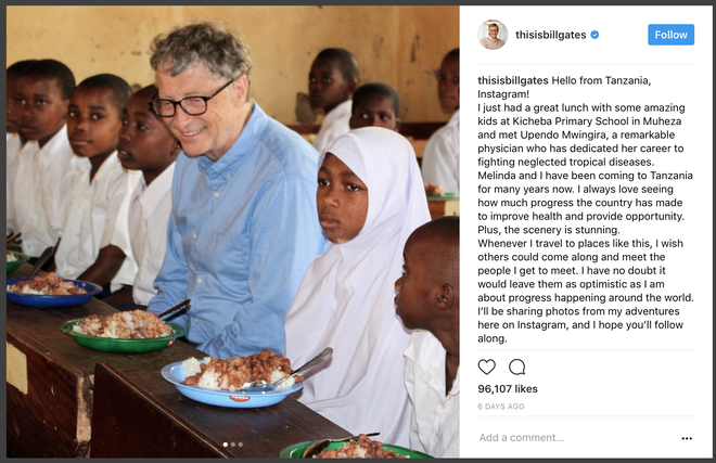 Bill Gates vừa dùng Instagram, bạn sẽ bất ngờ với tấm hình đầu tiên của ông ấy - Ảnh 2.