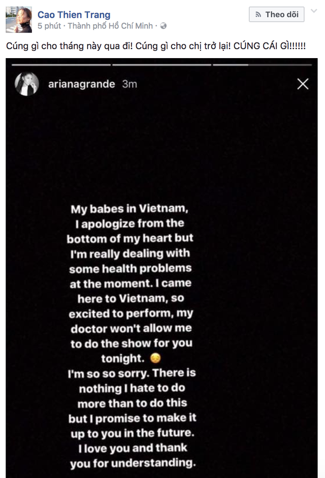 Không chỉ fan, nghệ sĩ Việt cũng sốc trước tin Ariana Grande đột ngột hủy concert trước giờ G - Ảnh 4.