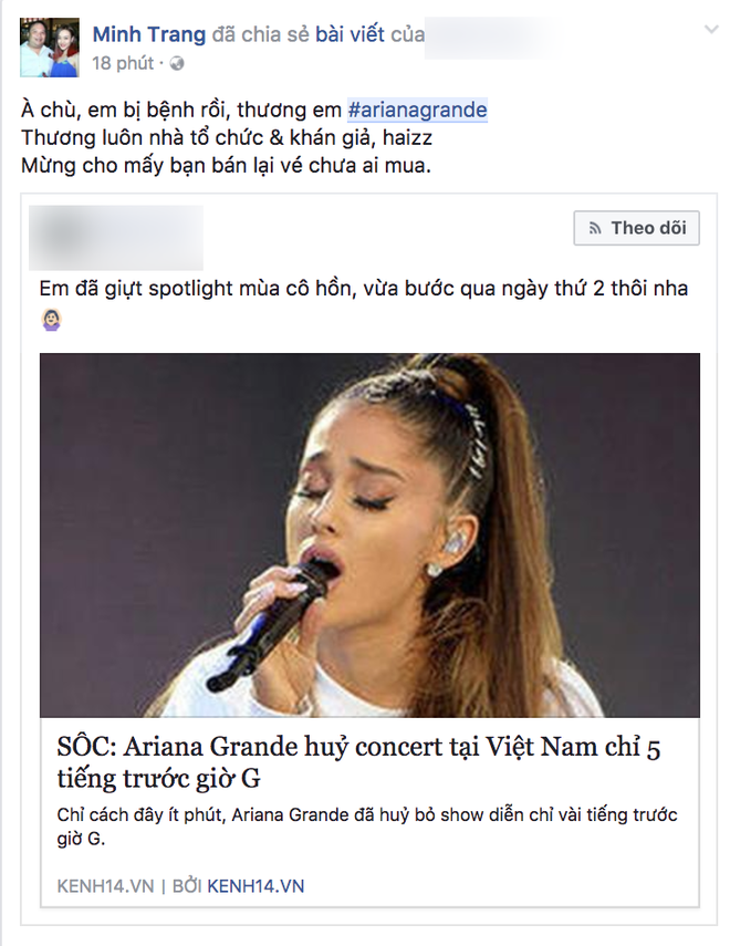 Không chỉ fan, nghệ sĩ Việt cũng sốc trước tin Ariana Grande đột ngột hủy concert trước giờ G - Ảnh 5.