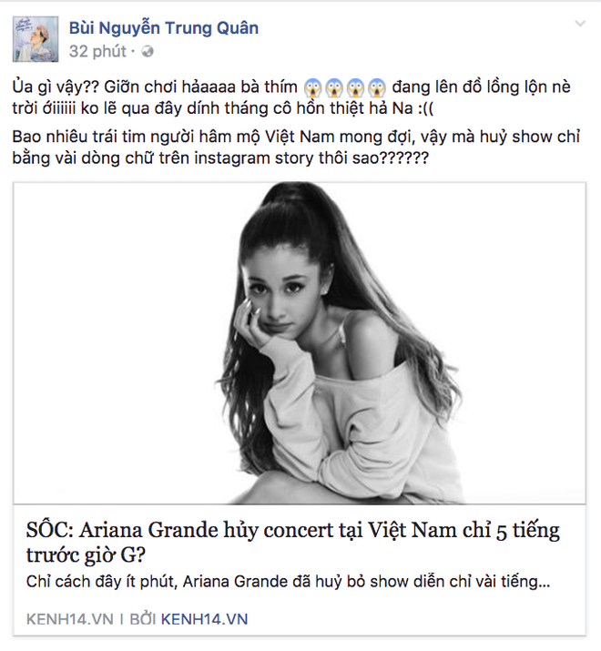 Không chỉ fan, nghệ sĩ Việt cũng sốc trước tin Ariana Grande đột ngột hủy concert trước giờ G - Ảnh 3.