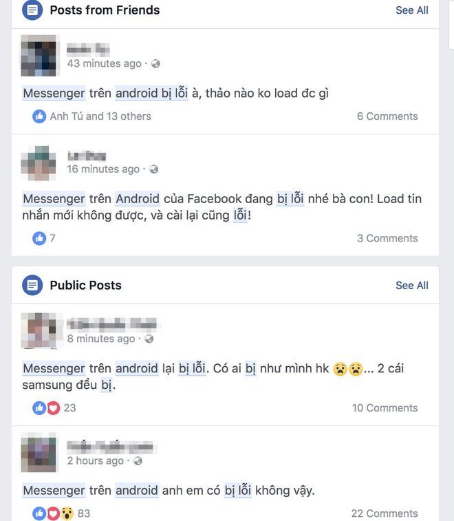 Nhiều người dùng tại Việt Nam gặp lỗi không thể dùng Facebook Messenger trên điện thoại Android - Ảnh 1. Nhiều người dùng tại Việt Nam gặp lỗi không thể dùng Facebook Messenger trên điện thoại Android - Ảnh 1.