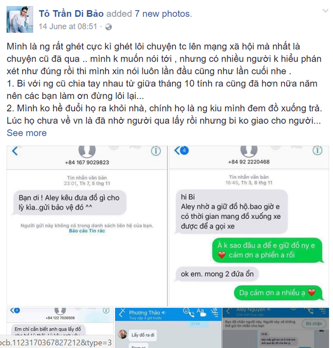 Bạn g&aacute;i cũ l&ecirc;n tiếng tố T&ocirc; Trần Di Bảo (Bi Bảo) sống hai mặt, đ&aacute;nh đập v&agrave; đuổi c&ocirc; ra khỏi nh&agrave; - Ảnh 7.