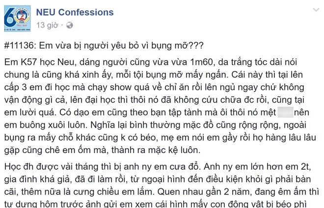 Cô gái khoe cao 1m60, tóc dài da trắng nhưng bất ngờ bị người yêu đá vì... bụng mỡ! - Ảnh 1.