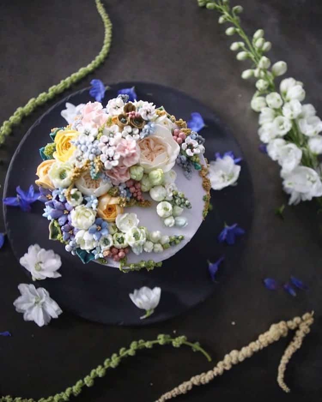 Bộ sưu tập bánh cưới hoa cỏ đẹp như thật của đầu bếp Hàn Quốc - Ảnh 13.