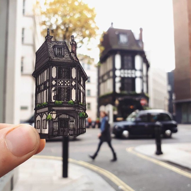 Ch&agrave;ng họa sĩ lang thang khắp London để cắt d&aacute;n những qu&aacute;n rượu cổ k&iacute;nh - Ảnh 5.