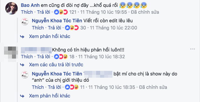 T&oacute;c Ti&ecirc;n li&ecirc;n tục đăng status lấp lửng chuyện bị bầu show quỵt tiền gần nửa năm chưa trả? - Ảnh 3.