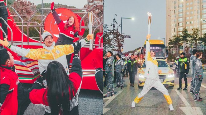 Lee Kwang Soo, Seolhyun rạng rỡ rước đuốc Olympics mùa đông - Ảnh 2.