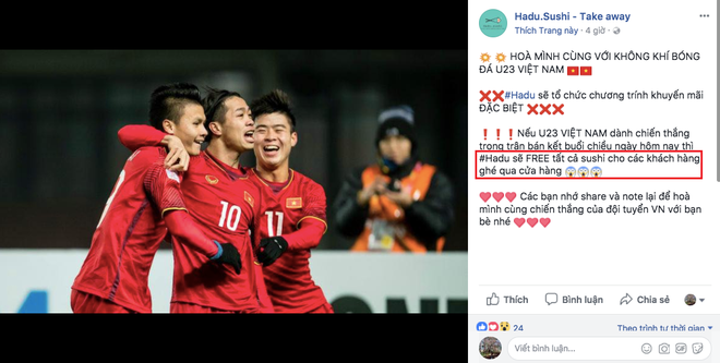 Không chỉ giảm giá cực mạnh, hàng loạt quán ăn quyết FREE sau chiến thắng của U23 Việt Nam hôm nay - Ảnh 3.
