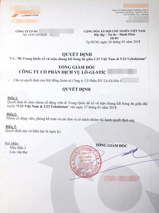 C&ocirc;ng ty sướng nhất năm: Được sếp cho nghỉ xem b&aacute;n kết U23, chung kết được đ&agrave;i thọ sang Trung Quốc 4 ng&agrave;y - Ảnh 2.