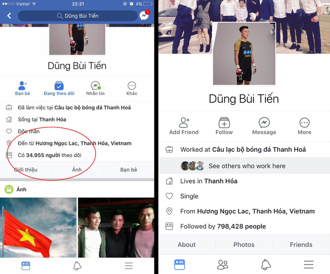 Facebook giả mạo thủ môn Bùi Tiến Dũng có 500.000 người theo dõi! Đây mới là tài khoản thật mọi người ơi - Ảnh 1.