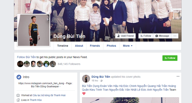 Facebook giả mạo thủ môn Bùi Tiến Dũng có 500.000 người theo dõi! Đây mới là tài khoản thật mọi người ơi - Ảnh 3.