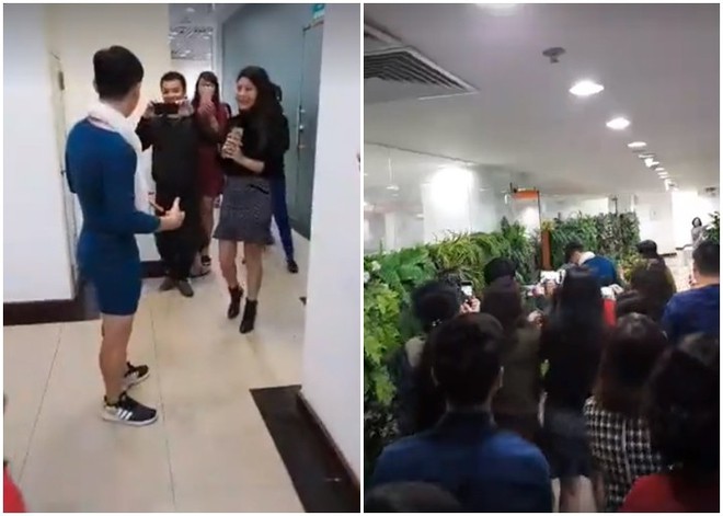 Người Việt Nam n&oacute;i l&agrave; l&agrave;m: Người đ&agrave;n &ocirc;ng mặc v&aacute;y của vợ đi l&agrave;m cả ng&agrave;y sau khi U23 Việt Nam thắng trận b&aacute;n kết - Ảnh 3.