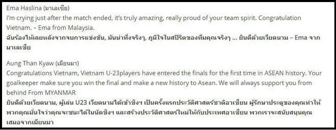 Netizens v&agrave; b&aacute;o Th&aacute;i Lan h&agrave;o hứng tổng hợp b&igrave;nh luận của fan quốc tế về U23 Việt Nam: Vui chẳng k&eacute;m g&igrave; khi Th&aacute;i Lan chiến thắng - Ảnh 6.
