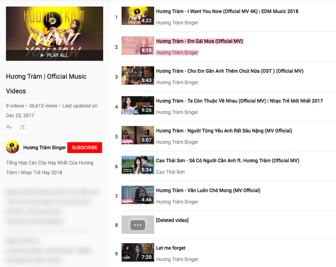 Đến lượt MV gần 70 triệu views của Hương Tr&agrave;m bị gỡ khỏi Youtube v&igrave; vi phạm bản quyền - Ảnh 2.
