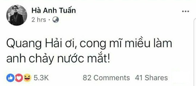 Đến Hà Anh Tuấn cũng phải phát khóc trước bàn thắng cong mĩ miều của Quang Hải - Ảnh 1.