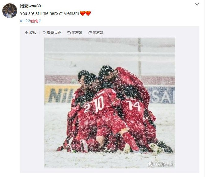 Bức ảnh của U23 Việt Nam giữa tuyết trắng được netizen Trung chia sẻ: Các bạn chính là người hùng của Việt Nam - Ảnh 3.
