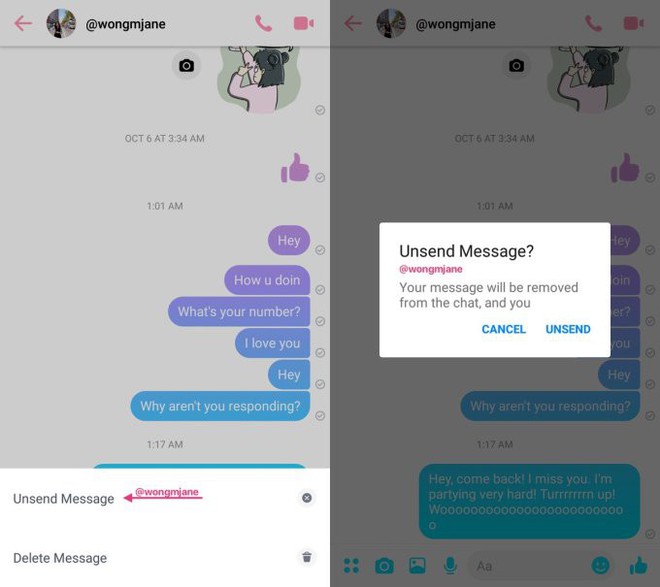 Lộ ảnh nóng tính năng Unsend trên Messenger, sau này thả thính nhầm cũng không lo bị hớ nữa - Ảnh 1.