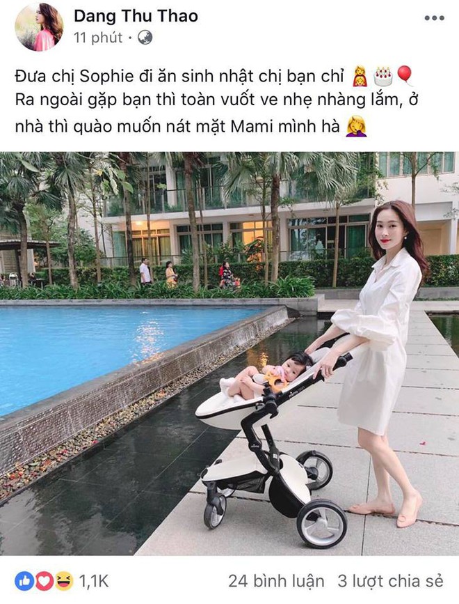 Đưa con gái đi ăn sinh nhật, Đặng Thu Thảo hé lộ sự khác nhau lúc ra ngoài và ở nhà của thiên thần nhỏ - Ảnh 1.