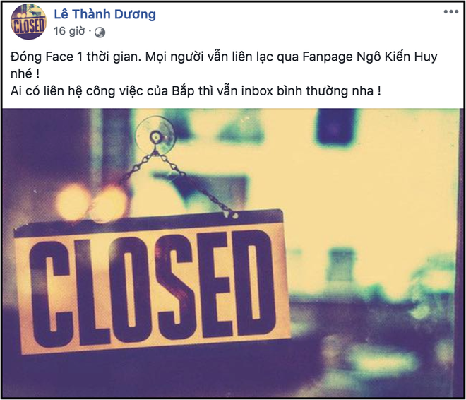 Tuyên bố đóng cửa Facebook một thời gian nhưng động thái này của Ngô Kiến Huy mới là điều đáng chú ý - Ảnh 1.