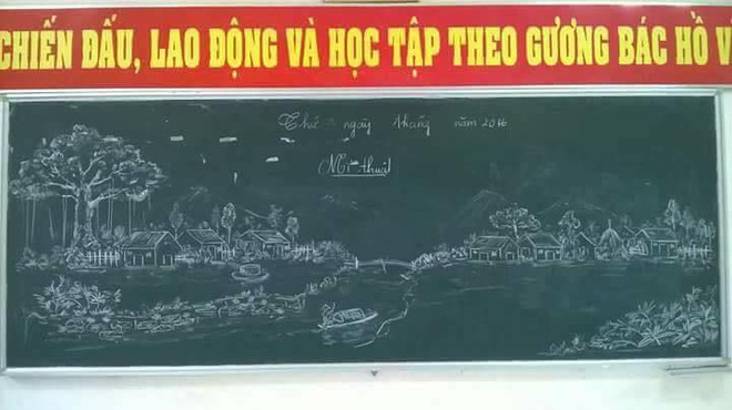 Đâu chỉ viết đẹp hơn đánh máy, giáo viên ngày nay còn vẽ đẹp ngang ngửa hoạ sĩ đây này - Ảnh 2.