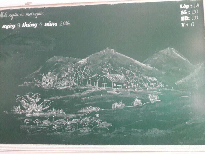 Đâu chỉ viết đẹp hơn đánh máy, giáo viên ngày nay còn vẽ đẹp ngang ngửa hoạ sĩ đây này - Ảnh 3.