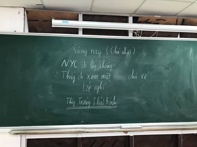 Sự thật về bức ảnh thầy giáo cho lớp nghỉ học để đi xem mặt chồng người yêu cũ - Ảnh 1.