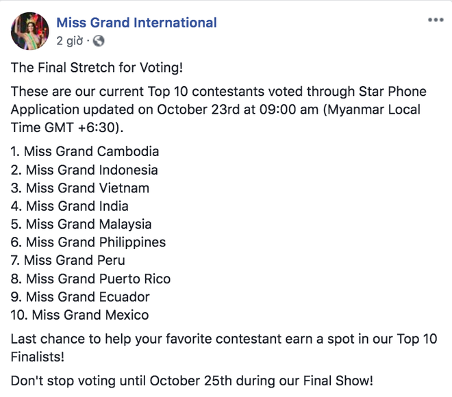 1 ngày trước chung kết, Phương Nga thăng hạng lên Top 3 được bình chọn nhiều nhất tại Miss Grand International - Ảnh 1.