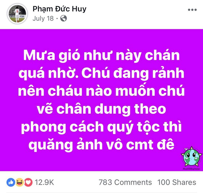 Fan mạo danh Đức Huy vẽ ch&acirc;n dung tuyển Việt Nam si&ecirc;u h&agrave;i hước - Ảnh 1.