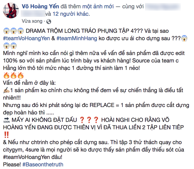 Minh Hằng, Võ Hoàng Yến bức xúc lên tiếng về việc The Face sửa clip cho team Thanh Hằng - Ảnh 2.