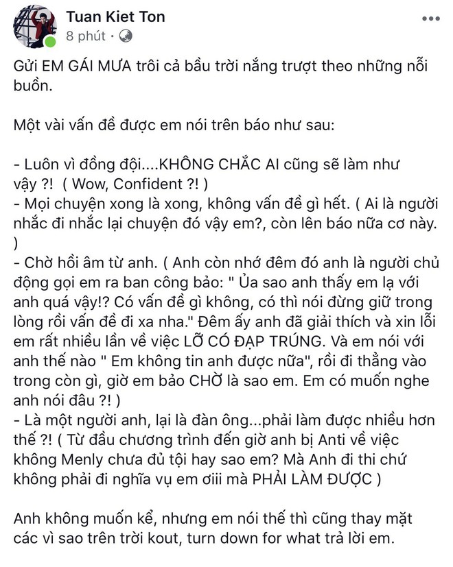 Đại chiến team Võ Hoàng Yến: Tuấn Kiệt thẳng thắn đáp trả khi bị Tuyết Như tố 2 mặt - Ảnh 3.