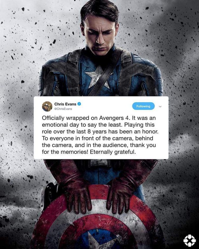 Nam thần Chris Evans chính thức giã từ với vai Captain America sau 8 năm cầm khiên - Ảnh 1.