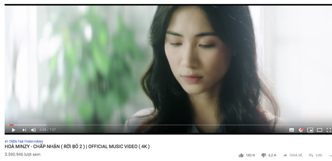Sau 1 ngày ra mắt, MV mới của Hoà Minzy leo thẳng No.1 Trending Youtube với lượt xem cao ấn tượng - Ảnh 1.