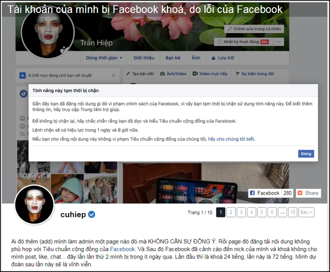 Facebook cá nhân Sơn Tùng M-TP và Linh Ngọc Đàm biến mất, nhiều người khác bị khóa tài khoản - Ảnh 3.