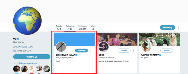 Kanye West chỉ vừa ấn follow Baekhyun, fan của oppa đã vội phản ứng “xin đừng hợp tác” - Ảnh 1.