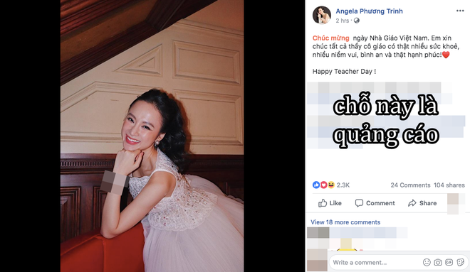 Làm gì cũng có tâm: Angela Phương Trinh chúc mừng ngày Nhà giáo Việt Nam vẫn không quên nhiệm vụ gương mặt quảng cáo  - Ảnh 2.