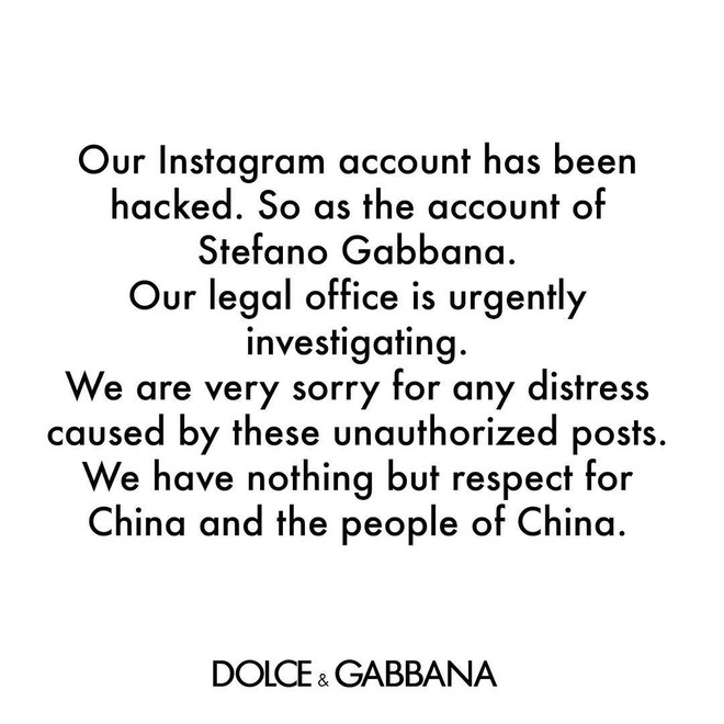 Dolce & Gabbana viện cớ bị hack Instagram để cãi cố, cuối cùng lại bị lật tẩy ê chề - Ảnh 2.