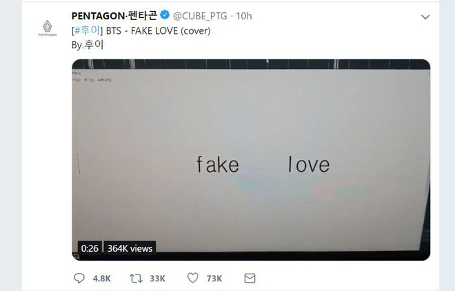 Hui (PENTAGON) “thả thính” cover “Fake Love” (BTS), fan “kêu gào” đòi ra bản audio vì quá xuất sắc - Ảnh 2.
