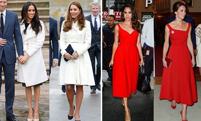 Chẳng tỏ ra ganh đua hay copy, thế m&agrave; C&ocirc;ng nương Meghan v&agrave; Kate lắm khi giống hệt hai chị em song sinh - Ảnh 10.