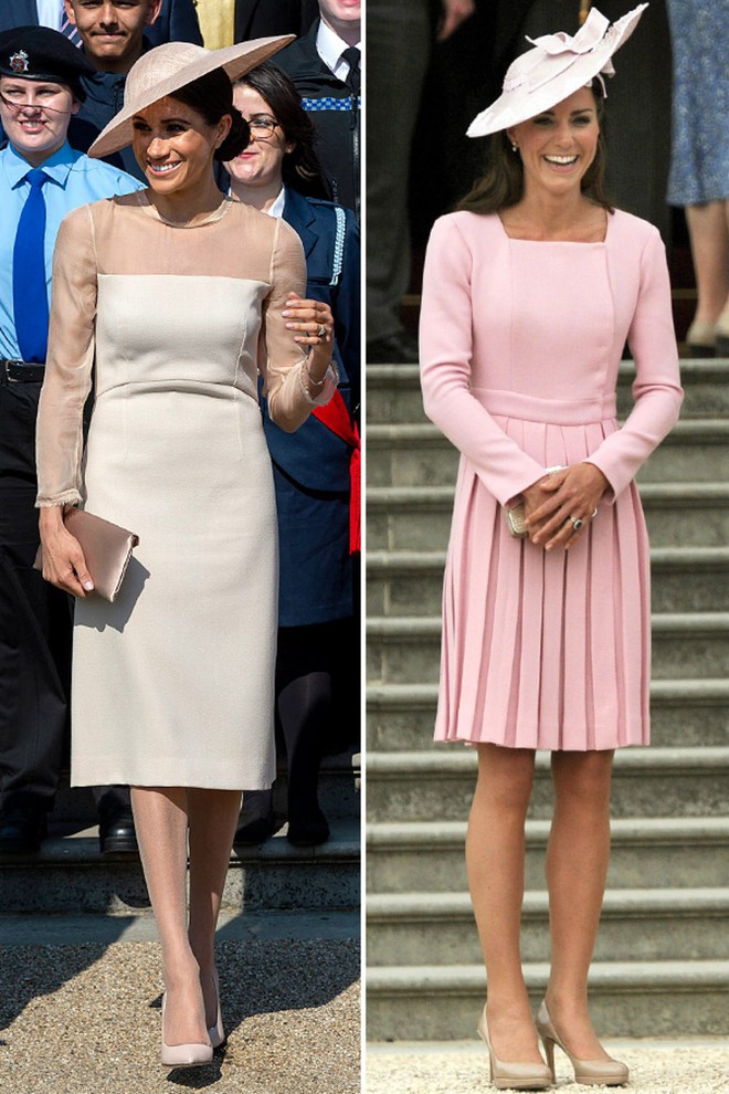 Chẳng tỏ ra ganh đua hay copy, thế m&agrave; C&ocirc;ng nương Meghan v&agrave; Kate lắm khi giống hệt hai chị em song sinh - Ảnh 7.