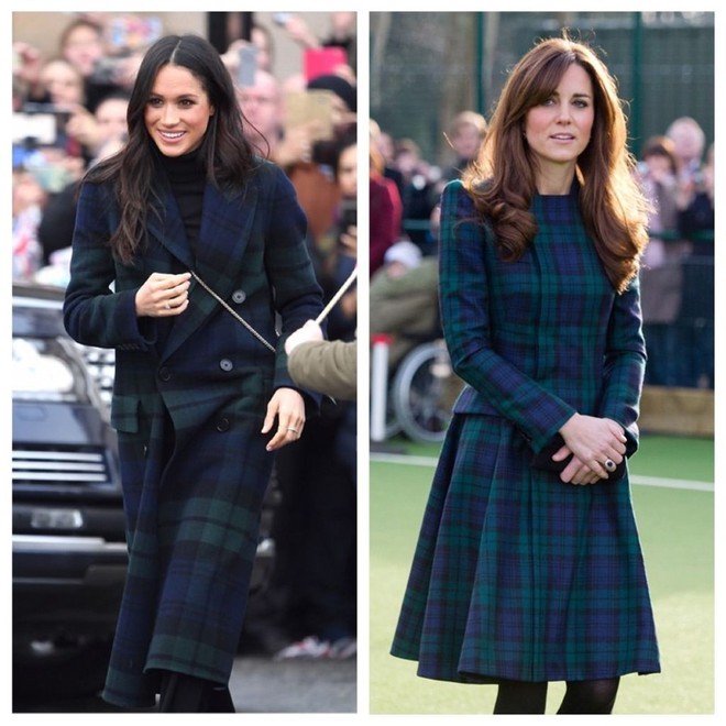 Chẳng tỏ ra ganh đua hay copy, thế m&agrave; C&ocirc;ng nương Meghan v&agrave; Kate lắm khi giống hệt hai chị em song sinh - Ảnh 8.