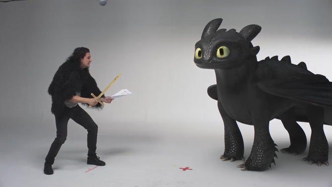 Cười vỡ bụng với đoạn clip thử vai của “cha” rồng “Game of Thrones” Kit Harington và rồng thứ thiệt Toothless - Ảnh 3.