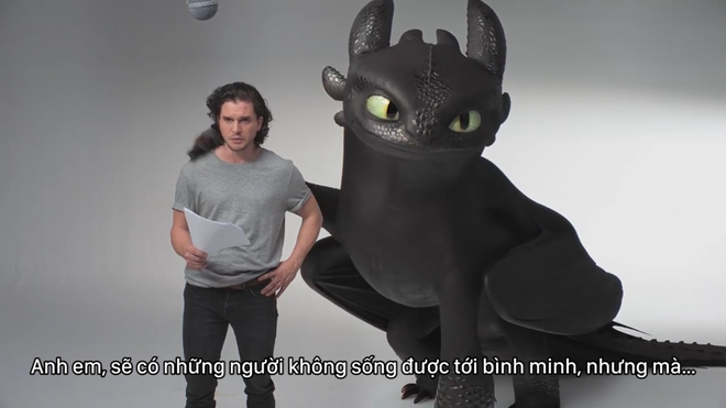 Cười vỡ bụng với đoạn clip thử vai của “cha” rồng “Game of Thrones” Kit Harington và rồng thứ thiệt Toothless - Ảnh 4.