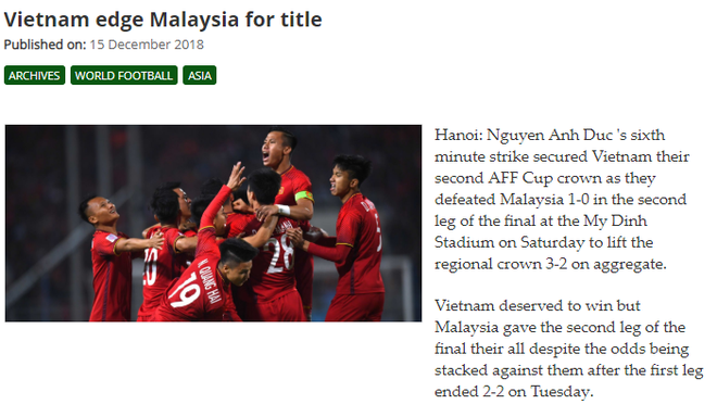 Báo Malaysia và quốc tế nói gì khi tuyển Việt Nam vô địch AFF Cup 2018? - Ảnh 14.