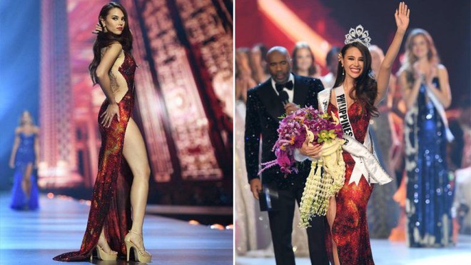 M&igrave;nh Catriona Gray mặc đầm đỏ rực khiến Top 5 Miss Universe 2018 bị v&iacute; như nh&oacute;m T&acirc;n Hoa hậu v&agrave; những người bạn - Ảnh 5.