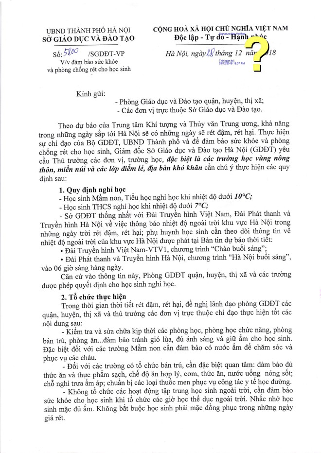 Tuần tới r&eacute;t đậm r&eacute;t hại, học sinh H&agrave; Nội c&oacute; thể được nghỉ học - Ảnh 2.