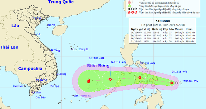 Áp thấp có thể mạnh lên thành bão, hướng vào Nam Bộ dịp Tết Dương lịch - Ảnh 1.